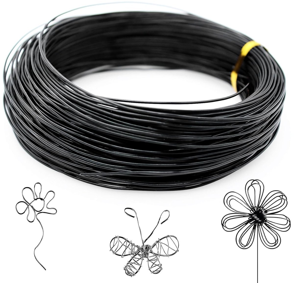 SnelShoppen - Craft Wire 1 mm × 50 m Aluminium Draad Zwart voor DIY, Sieraden Maken, Bonsai, Modellen en Creatieve Projecten