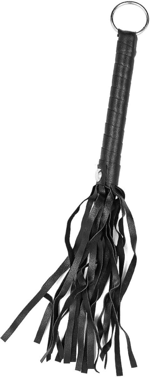 SnelShoppen - 2 Stuks Zwarte Rijzwepen met Borstel - 30 cm - Hoogwaardige Lederen Training Zwepen met Antislip Handvat voor Buitenrijden en Wedstrijde