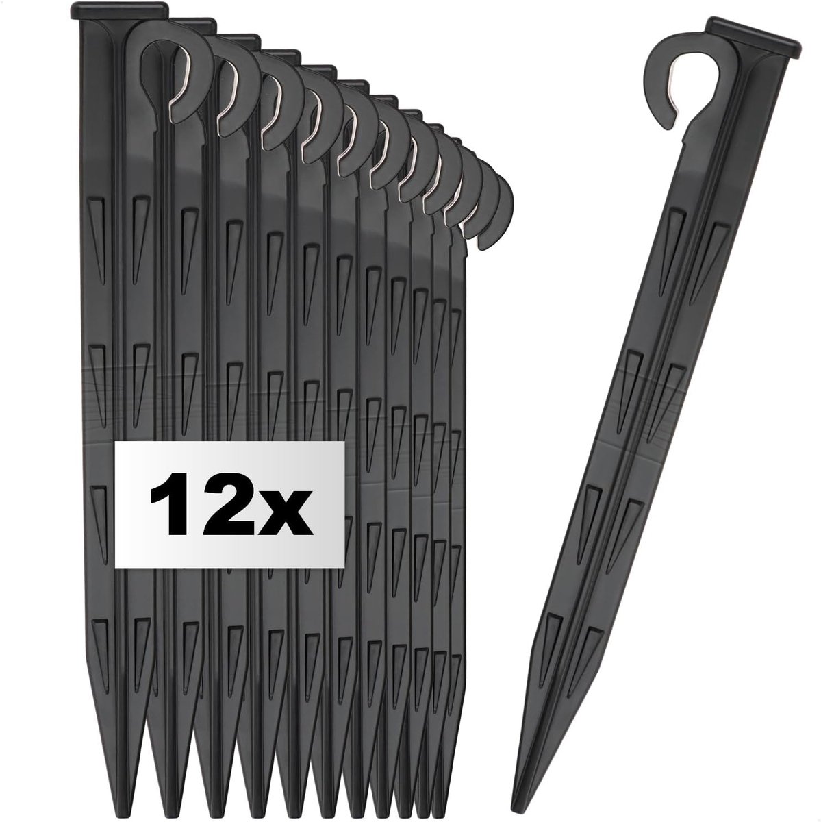 SnelShoppen - 12x Grondpen Plastic - Haring Outdoor Camping Tuin Strand - Duurzame UV Bestendige Anker Pin voor Robotmaaiers (22cm - 12 Stuks)