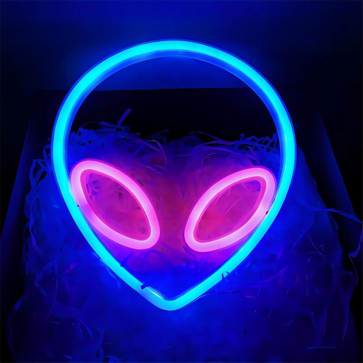 SnelShoppen - NIWWIN Neon LED Lichten voor Slaapkamer, Batterij Aangedreven Bedlampen, Decoratieve Verlichting voor Kinderen, Feesten en Verjaardagen,