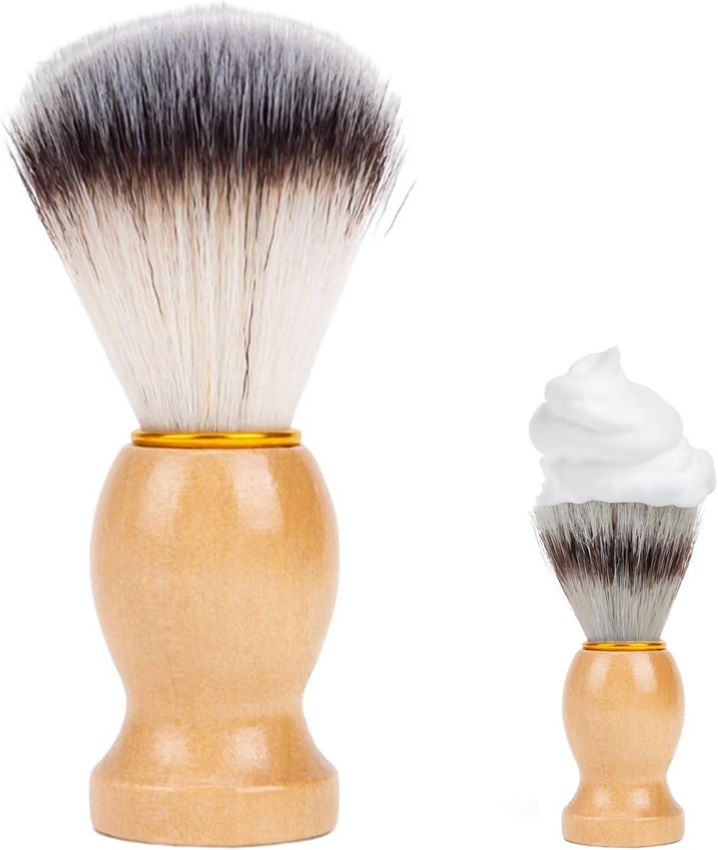 SnelShoppen - Professionele Scheerborstel voor Mannen met Zachte Borstels, Houten Handvat, Duurzaam en Comfortabel, 11 cm, Perfect voor Thuis of Barbe