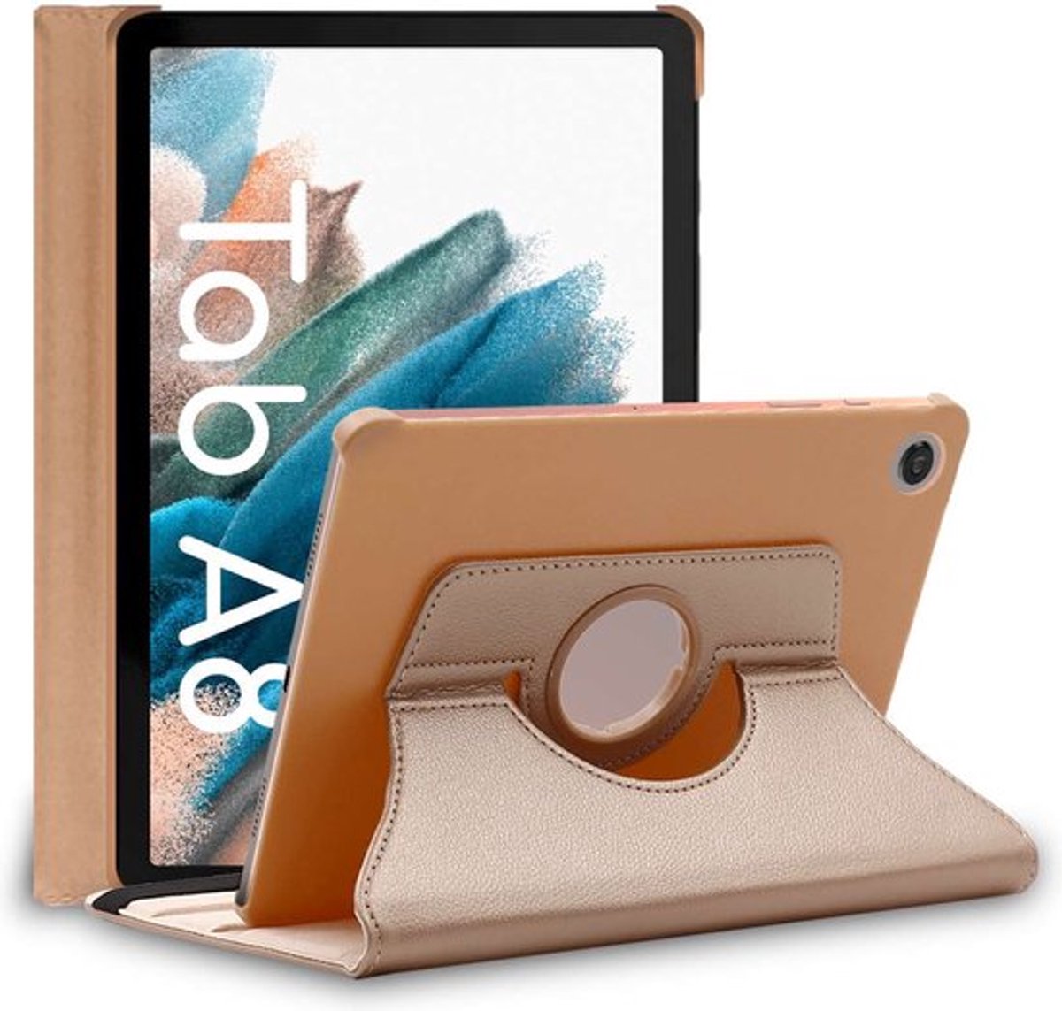 ebestStar - Hoes geschikt voor Samsung Galaxy Tab A8 10.5 (2021) SM-X200 X205, Roterende Etui, Case, 360° Draaibaar hoesje, Goud
