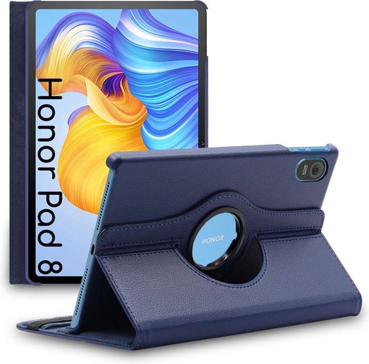 ebestStar - Hoes geschikt voor Honor Pad 8, Roterende Etui, Case, 360° Draaibaar hoesje, Donkerblauw