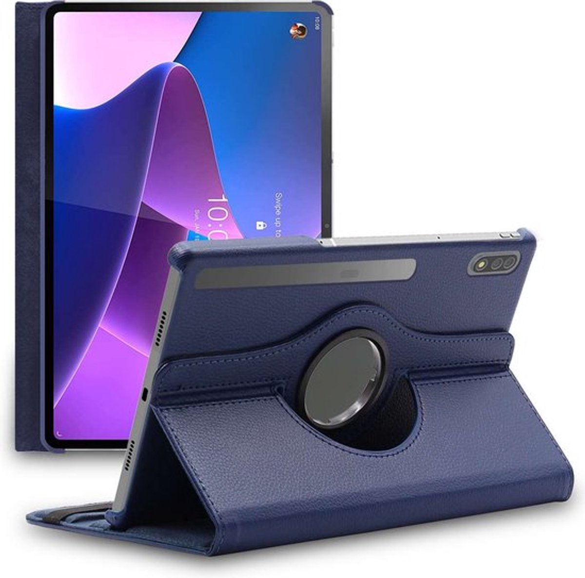 ebestStar - Hoes geschikt voor Lenovo Tab P12 Pro, Roterende Etui, Case, 360° Draaibaar hoesje, Donkerblauw