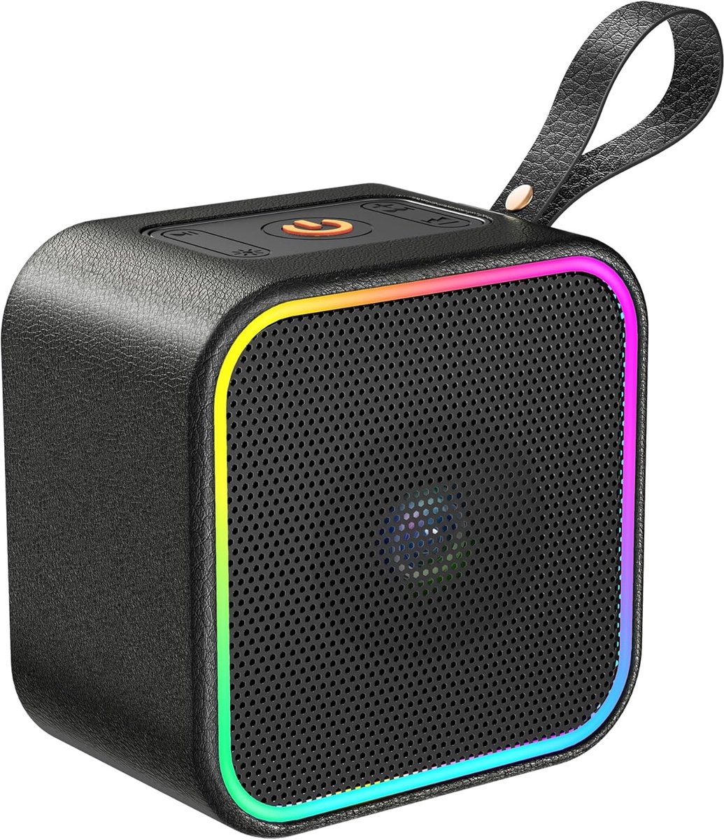 SnelShoppen - Draagbare Bluetooth Speaker 5.3 met Kleurrijke LED Verlichting, Stereo Geluid, Ingebouwde Microfoon, 10 Uur Playtime voor Feest, Camping