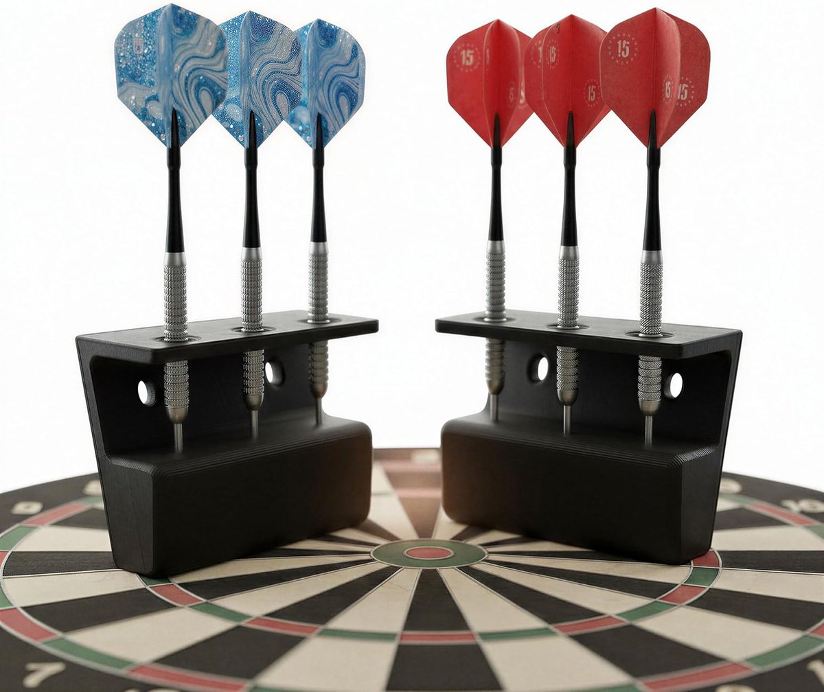 SnelShoppen - Dart Arrow Holder Wandset 3 Pijlen Stalen & Zachte Darts Opberghouder Stand Accessoires voor Elke Dartbord - Zwart, Set van 2