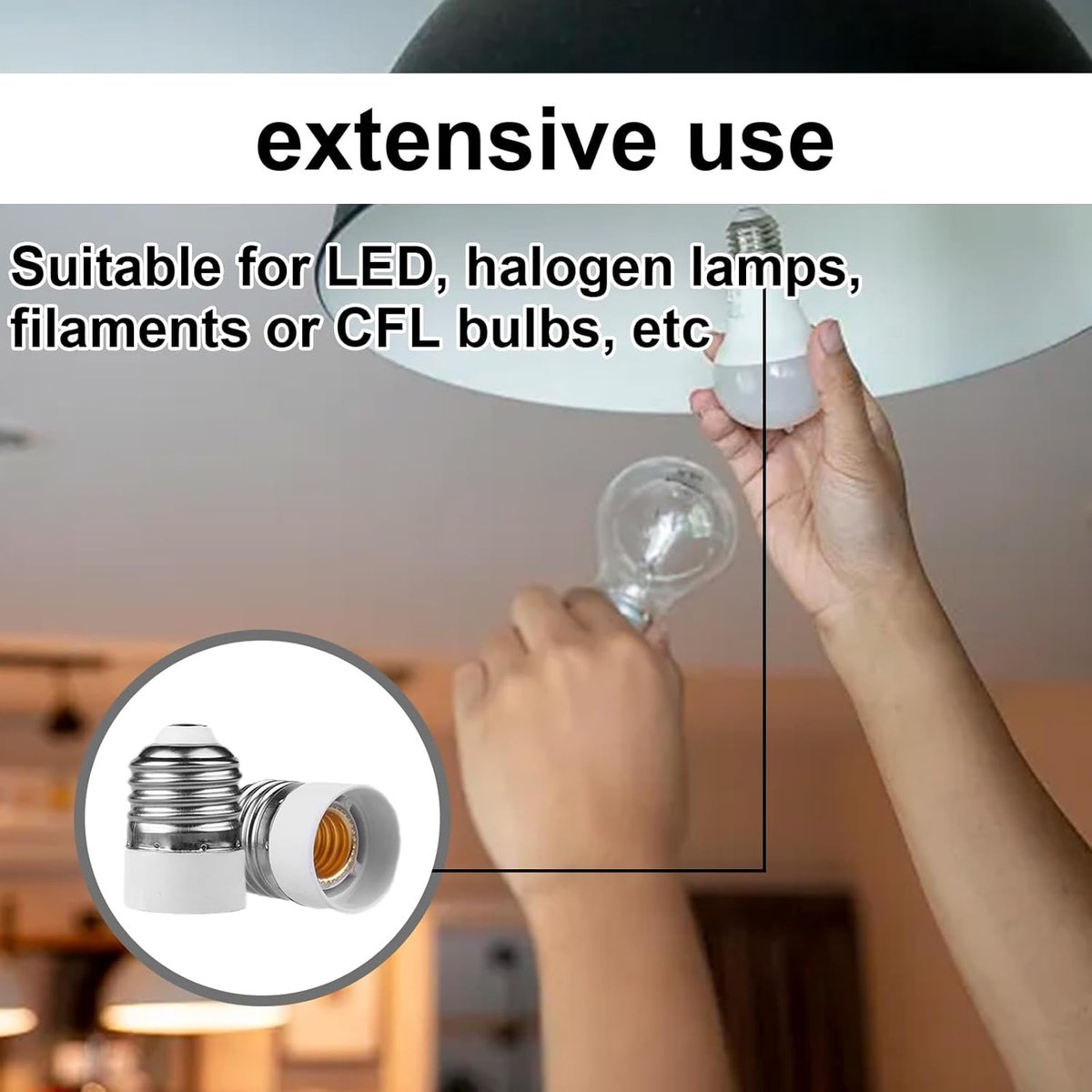 SnelShoppen - 12pcs E27 naar E14 Adapter Set - Fitting Converter voor LED, Gloeilampen, Halogeen en CFL Lampen - 220V, 2A, Warmtebestendig tot 80°C -