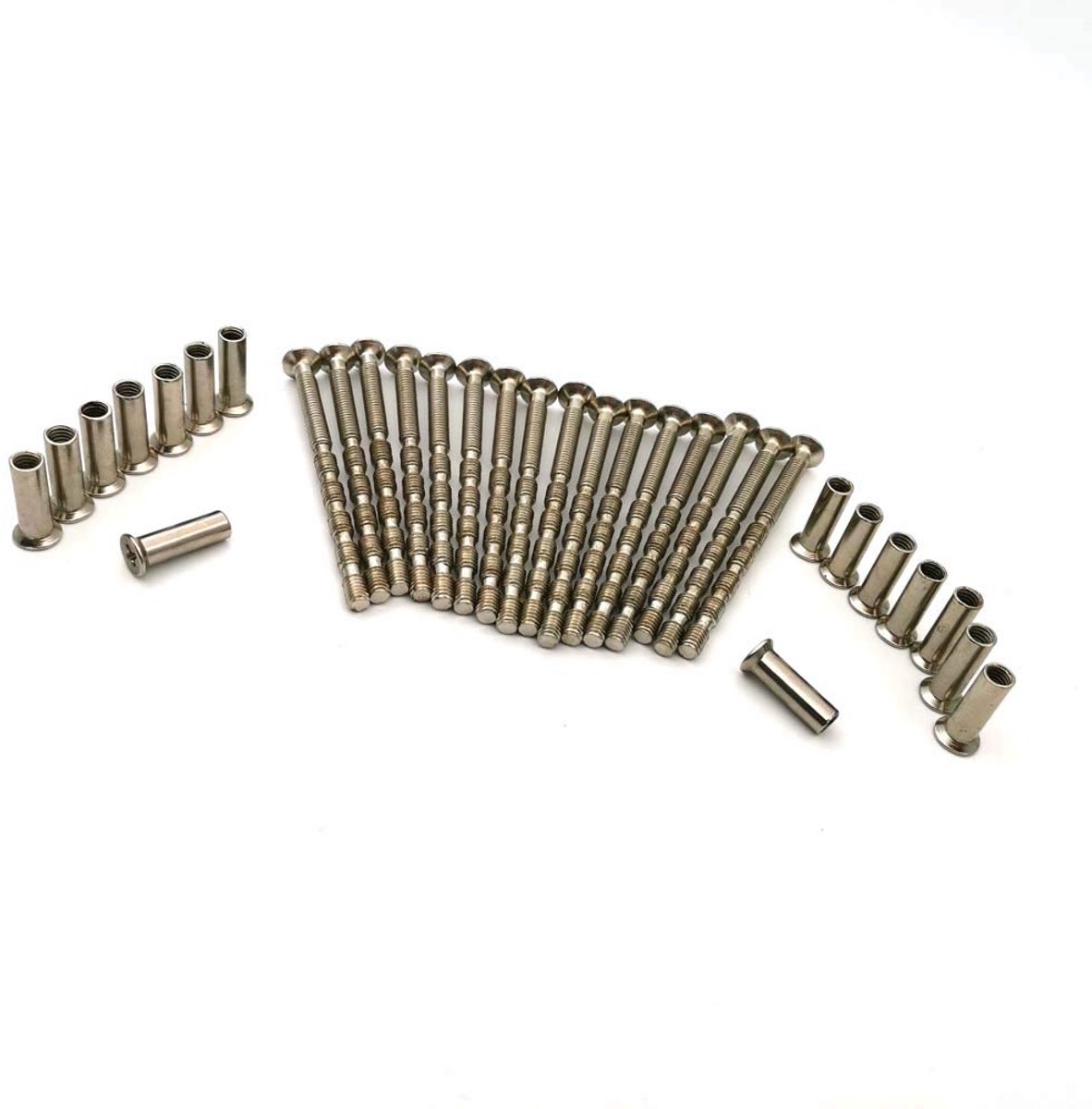SnelShoppen - Pack van 16 M4 Schroeven voor Deurgrepen, Slot of Deurklinken, Vernikkeld Staal, Voor Deuren 35-60 mm, Perfect voor Reparatie en Vervang