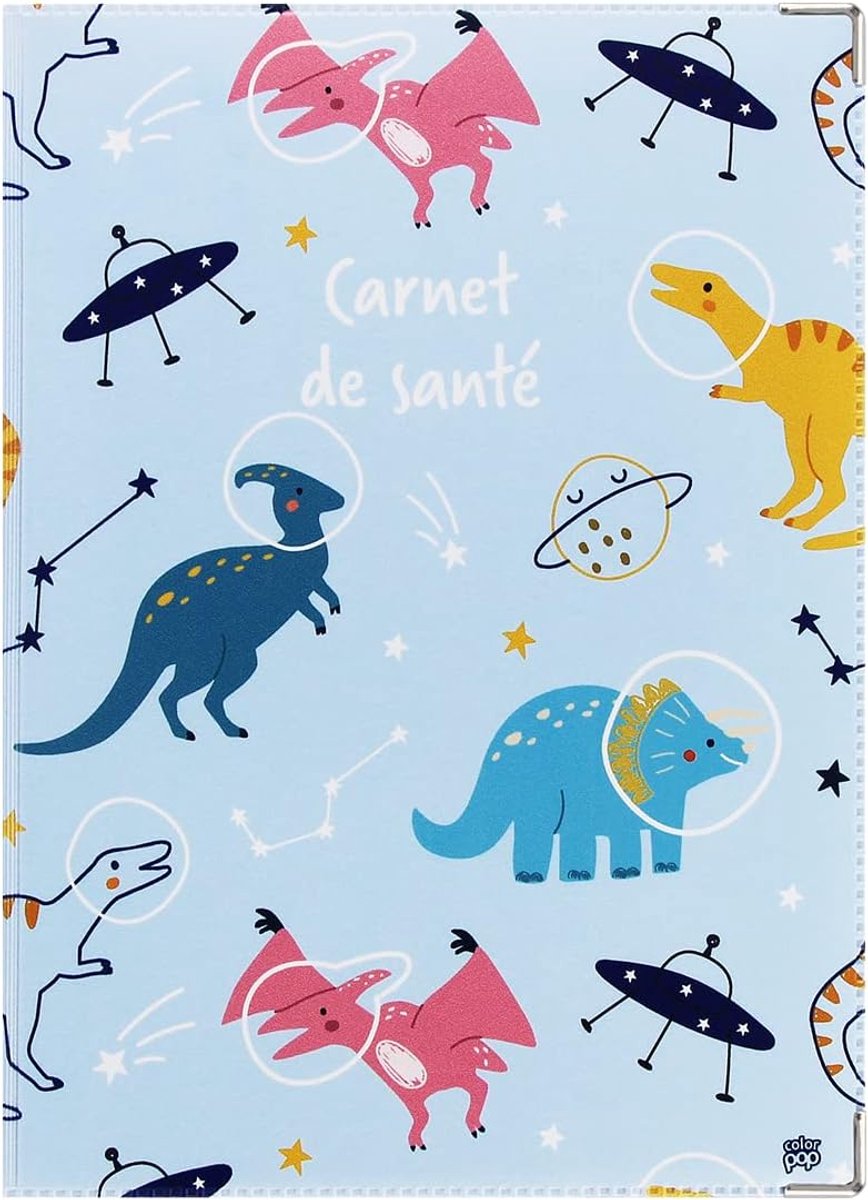 SnelShoppen - Color Pop® Beschermhoes voor Kinder U-script - PVC Geprint - 22 x 16 cm - Made in Frankrijk - Voor Notities, Recepten en Documenten - Ki