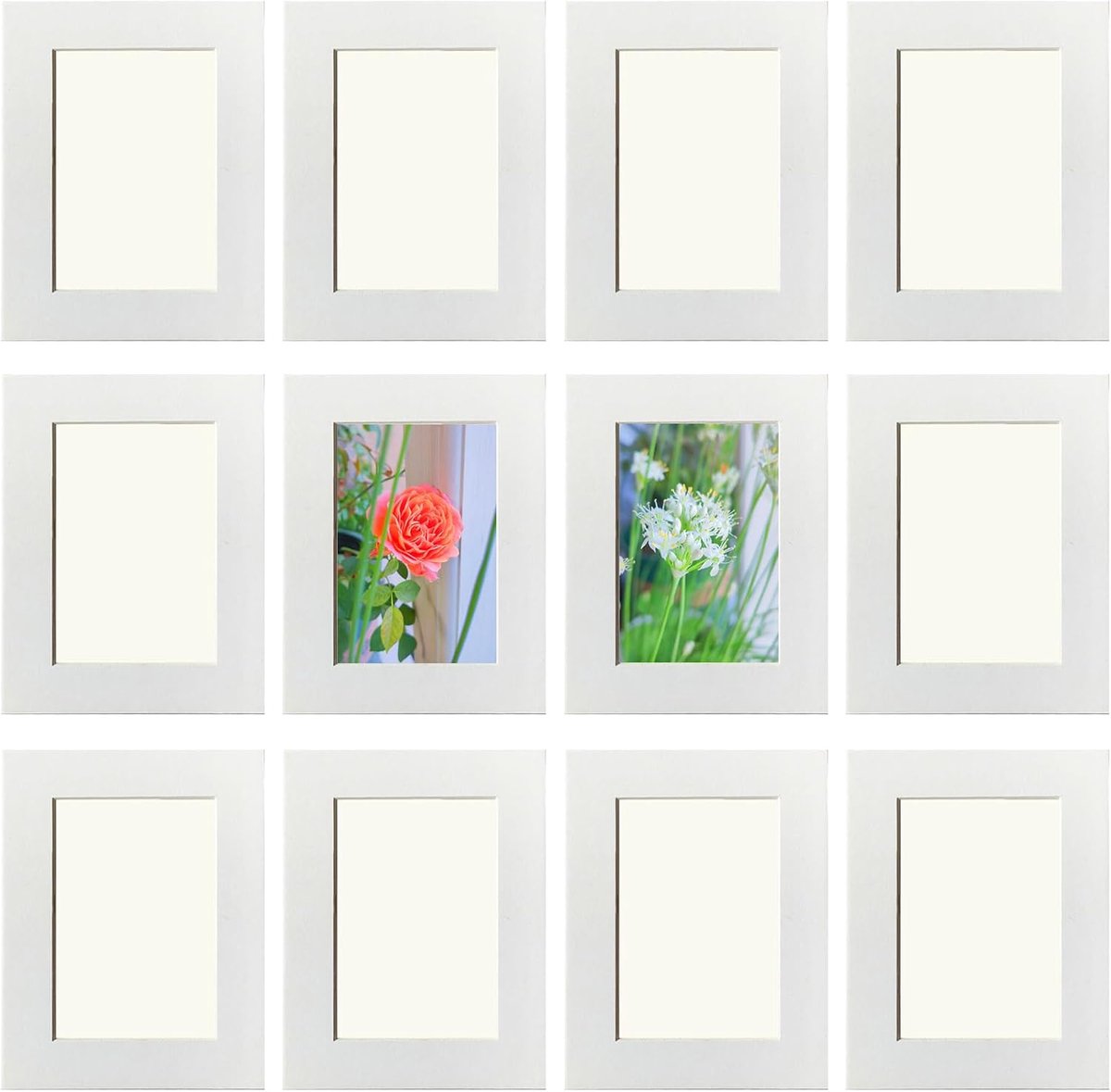 SnelShoppen - 12 Stuks 3 x 5 Inch Zelfklevende Collage Fotolijsten, Muurbevestiging, Moderne Wanddecoratie voor Thuis, Kantoor en Woonkamer