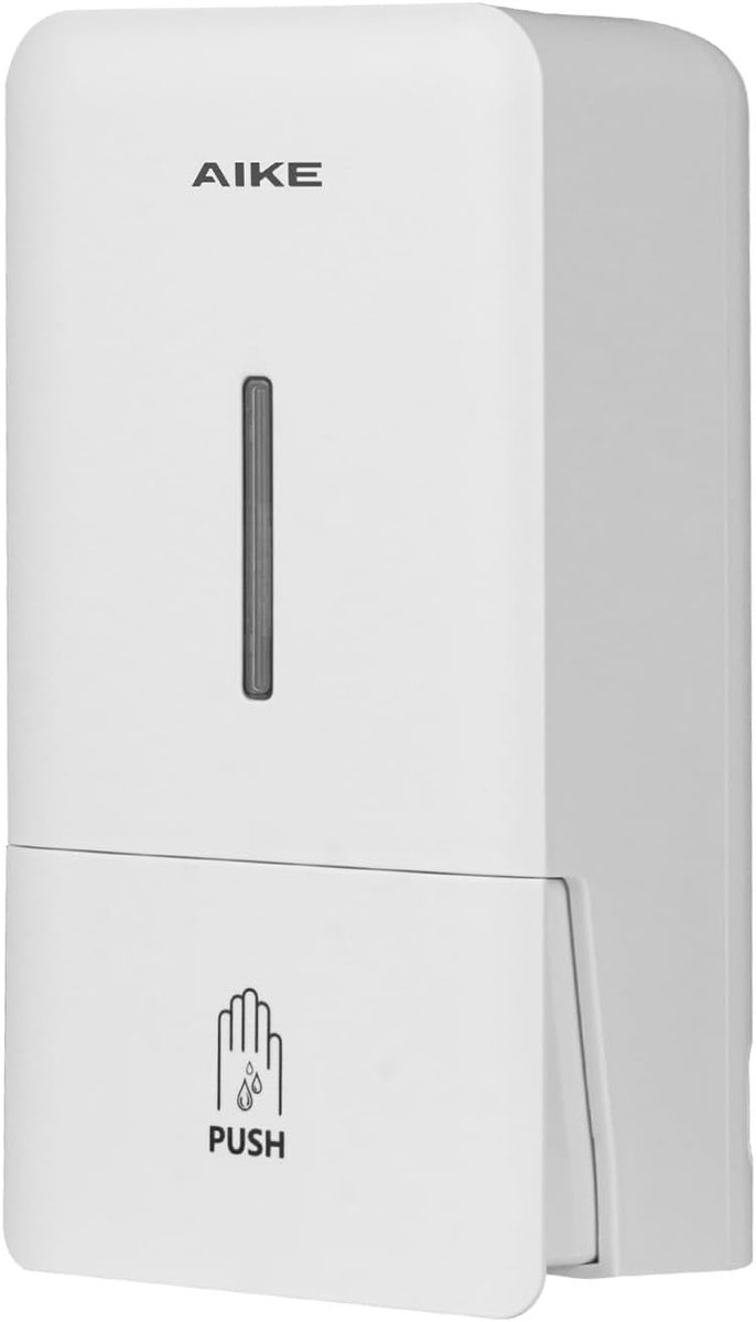 Thijox - Wandgemonteerde Zeepdispenser 800ML - Handmatige Plastic Vloeibare Zeepdispenser - Wit - Ideaal voor Openbaar Gebruik, Keuken, Badkamer, Toil
