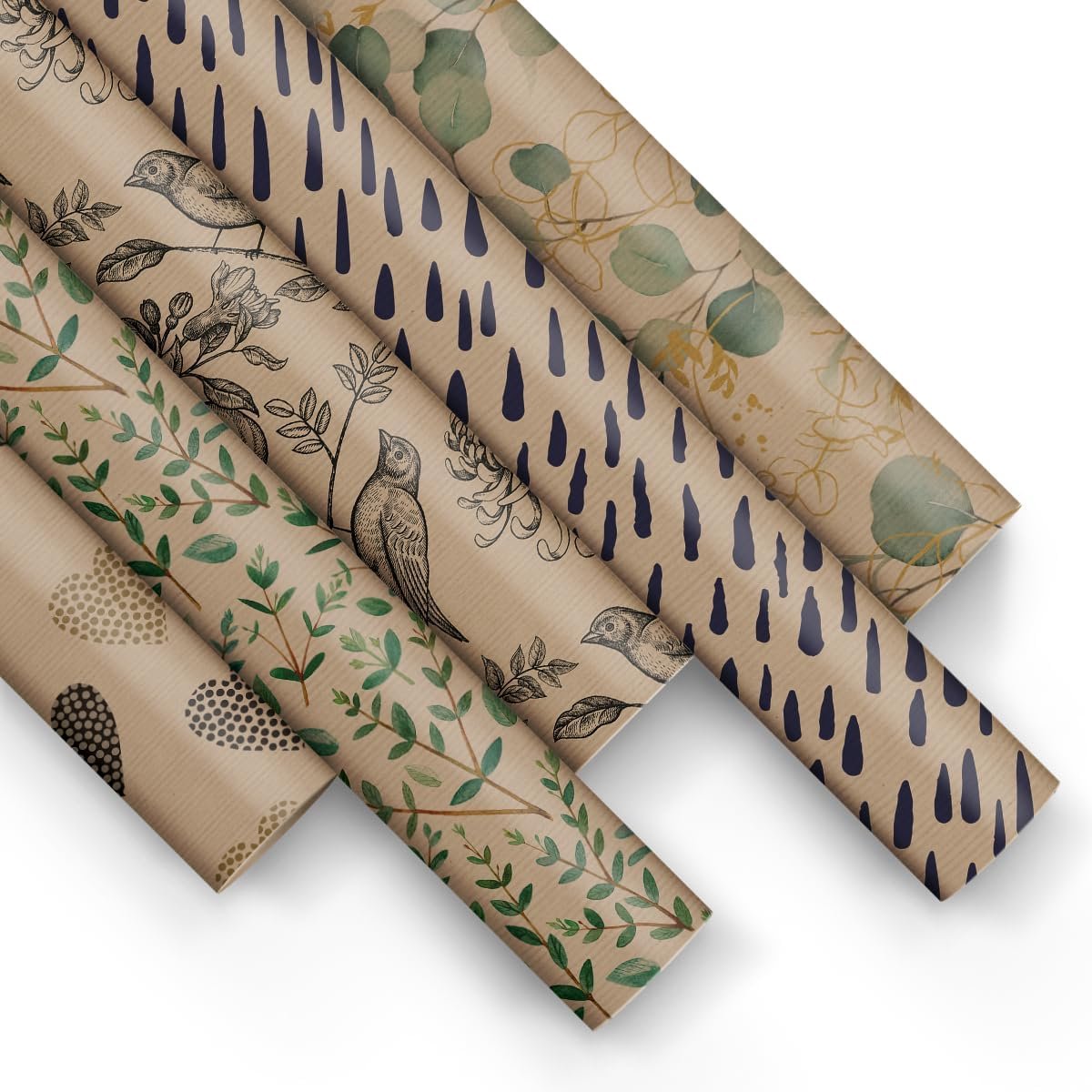 Thijox - Inpakpapier 200x70cm - 5 Rollen Mix van 5 Designs - Elegante Cadeaupapier voor Verjaardagen, Bruiloften, Babyshowers en Feestjes - Duurzaam 6