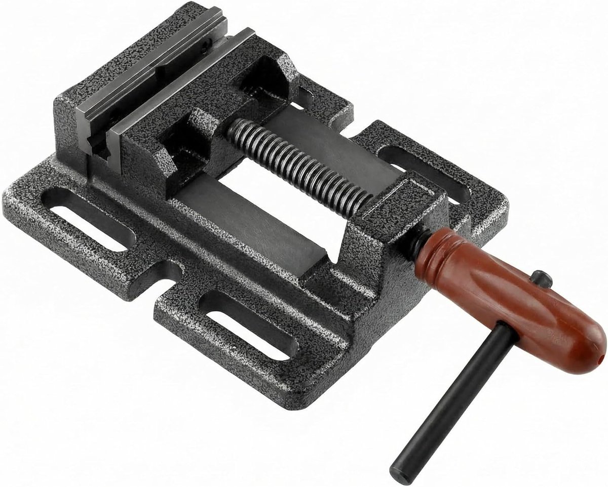 SnelShoppen - Machine Vice 80mm - Vise voor Bankboor - Stalen Bankvise met 70mm Opening - Ideaal voor Precisiewerk, Assemblage en Reparatie