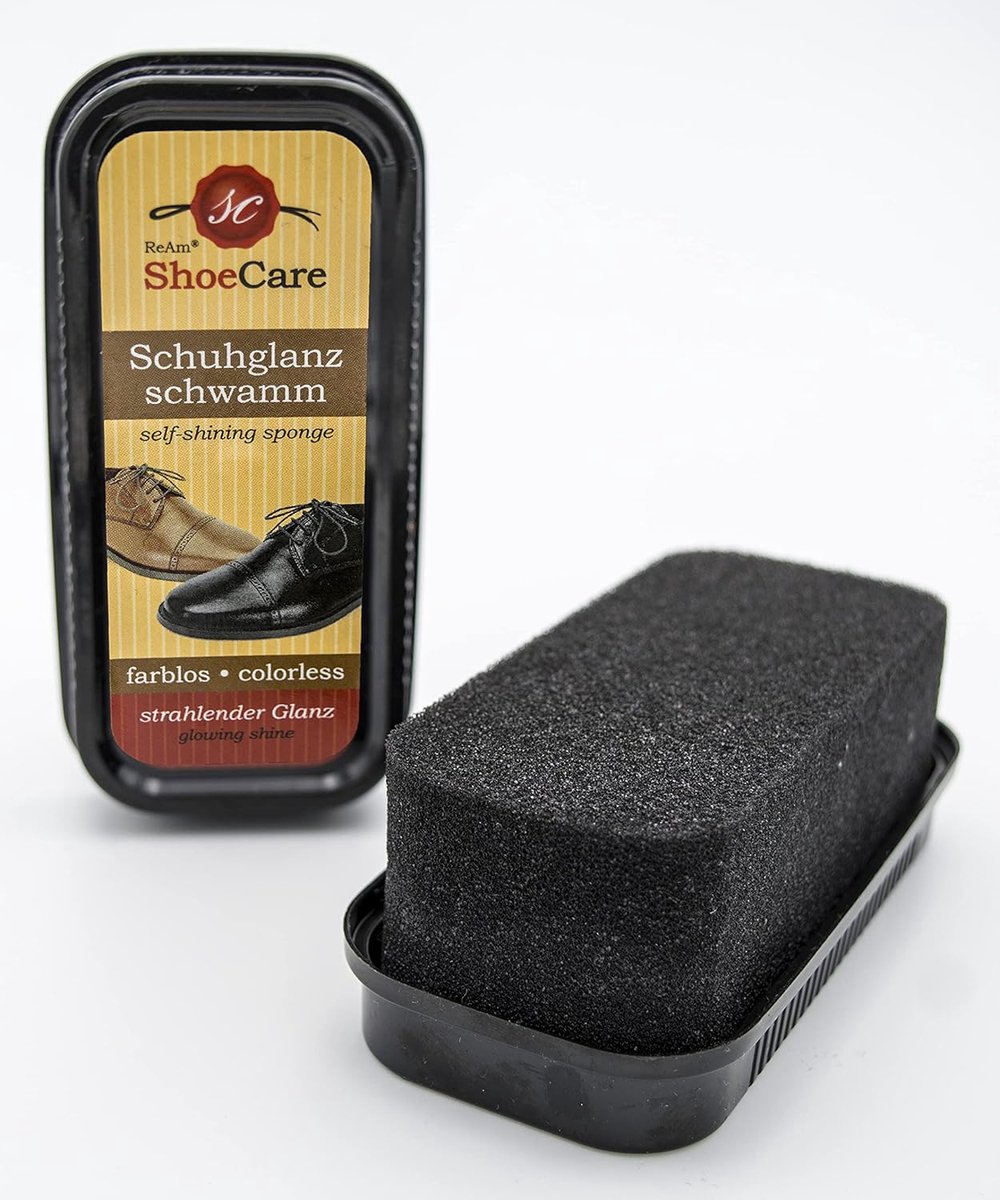 SnelShoppen - Schoenpoets spons kleurloos, perfecte glans, optimale verzorging voor glad leren schoenen, snel en effectief, ideaal voor onderweg