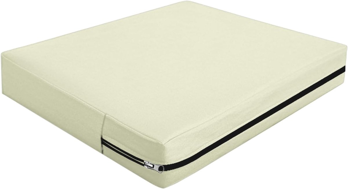 SnelShoppen - Waterdichte Buiten Kussenhoezen met Rits, Rattan Meubel Kussen Covers, Tuin Sofakussen Beschermers, 50x50x5 cm, Beige, Perfect voor Terr