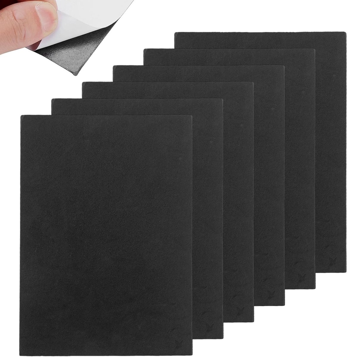 Zwarte Zelfklevende Foamplaten EVA, Set van 6, 25 x 20 cm, 3 mm Dikte voor Creatief Gebruik