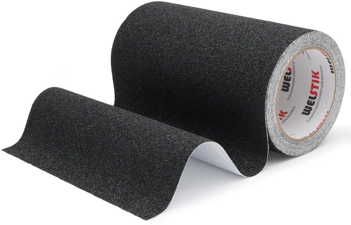 SnelShoppen - Non-Slip Adhesive Tape 200 mm x 5 m - Waterproof, Zelfklevend, Anti-Slip, Hoog Traction Tape voor Binnen en Buiten, Zwart