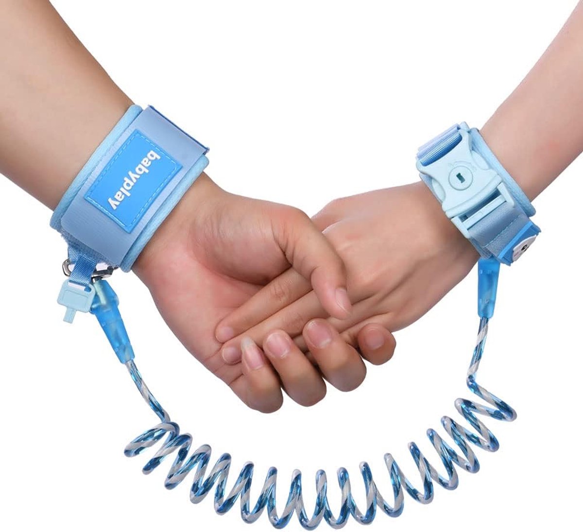 SnelShoppen - Anti-verlies Polsband voor Kinderen, 1.5M Reflecterende Veiligheidsharnas, Sleutel Slot, Baby Wandelen, Reis, Blauw