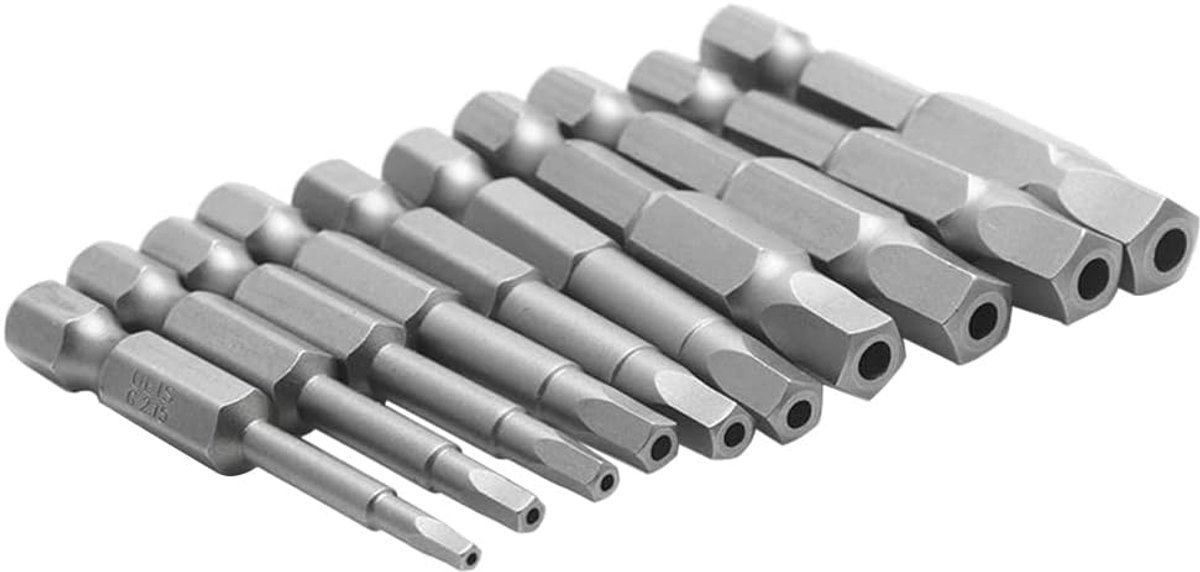 SnelShoppen - 10-delige Magnetische Vijf-Kop Schroevendraaier Bits Set met 1/4 Inch Hex Schacht, Pentagon Hoofd, 50mm Lengte, Perfect voor Klussen en