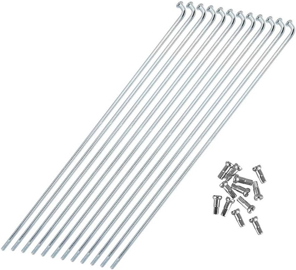 12 stuks 290mm 14G J Bend Fiets Spaken van RVS met 12mm Tepels voor Fietsonderdelen en Reparatie