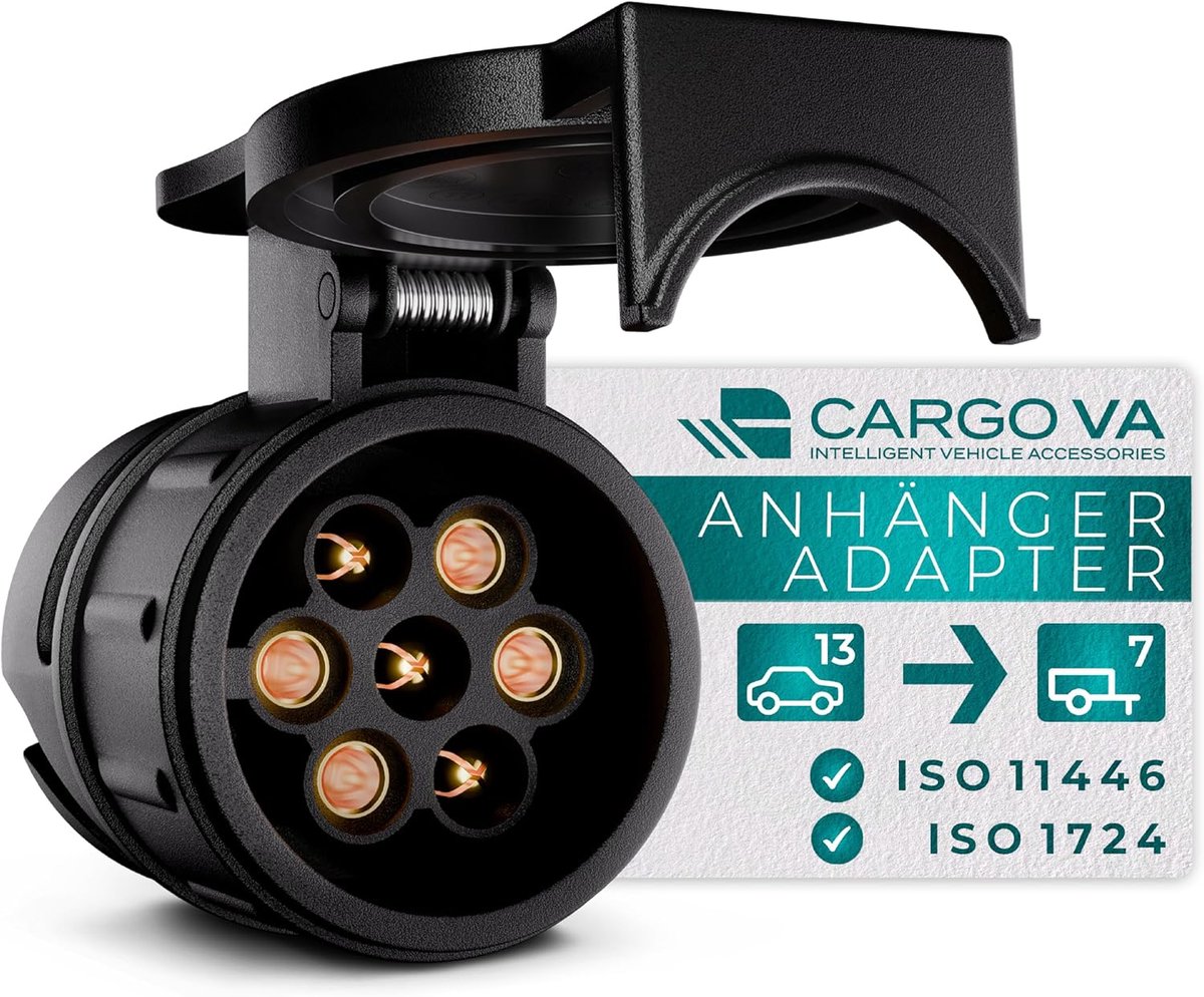 SnelShoppen - Cargo VA Towbar Adapter 13 naar 7-pins - Betrouwbare Conversie van 13-pins Autoaansluiting naar 7-pins Trailer Stekker - Compact en Robu