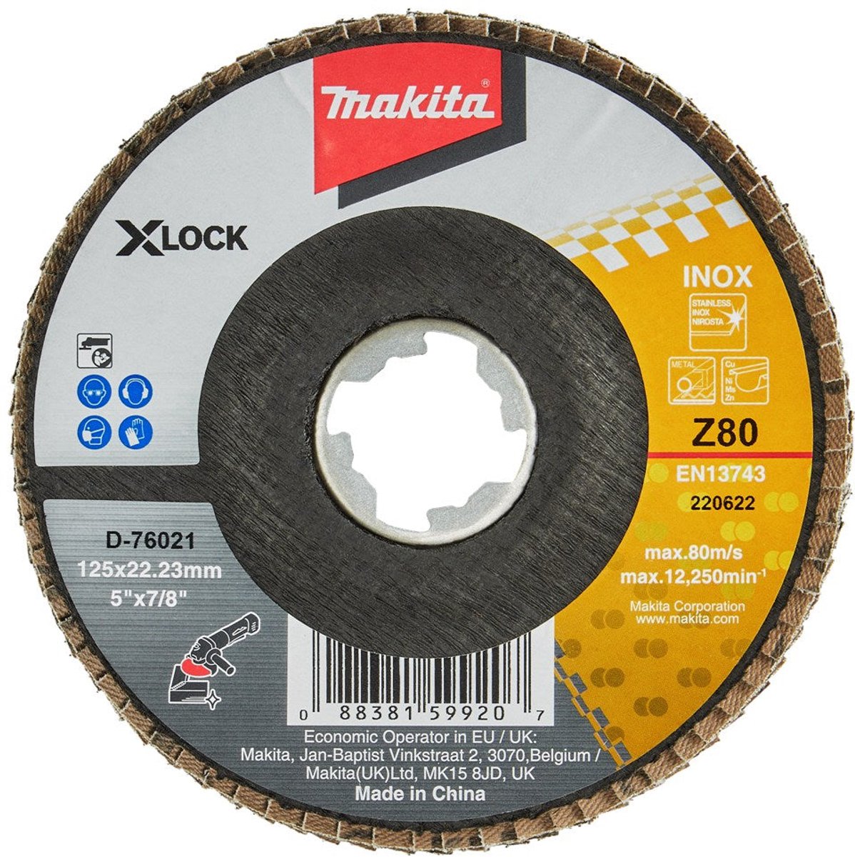 Makita D-76021 Lamellenschuurschijf Z80 X-LOCK | 125mm