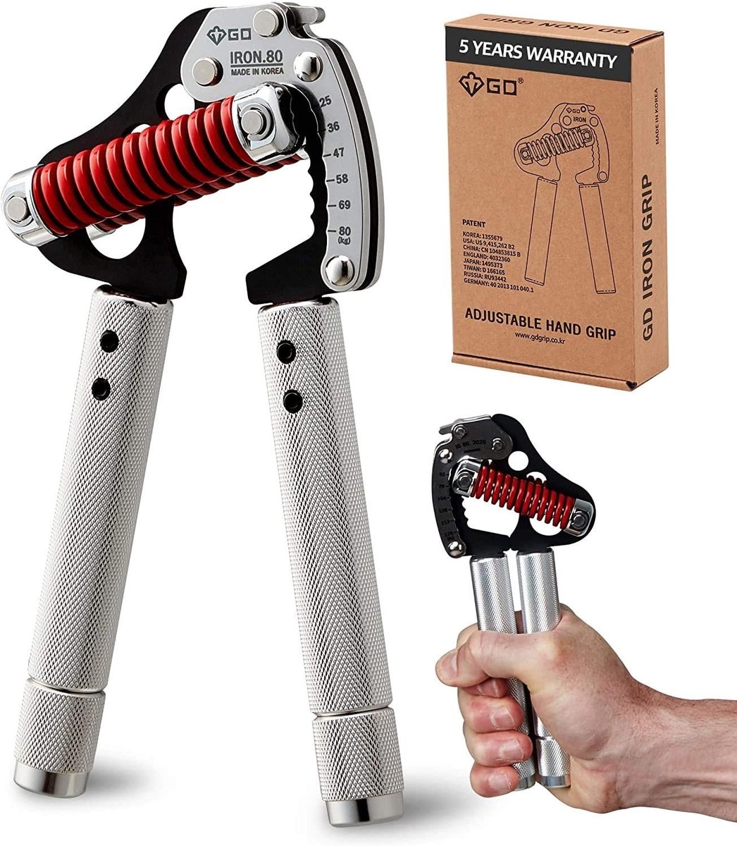 SnelShoppen - Professionele Verstelbare Kracht Trainer Handgreep - Zware Aluminium Handvat - Hand Exerciser met EXT 80 (Uittrekbare Stangen)