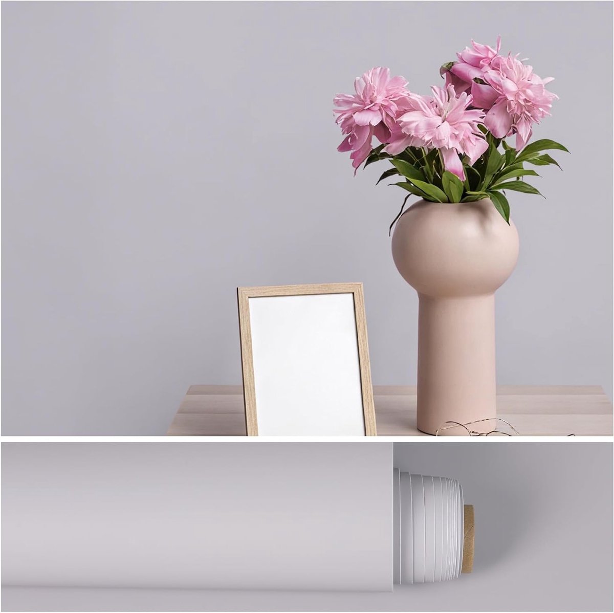 Lila-grijs zelfklevend behang en meubelfolie, 40 cm x 300 cm, waterdicht en glad, ideaal voor slaapkamer en keuken, mat en eenkleurig
