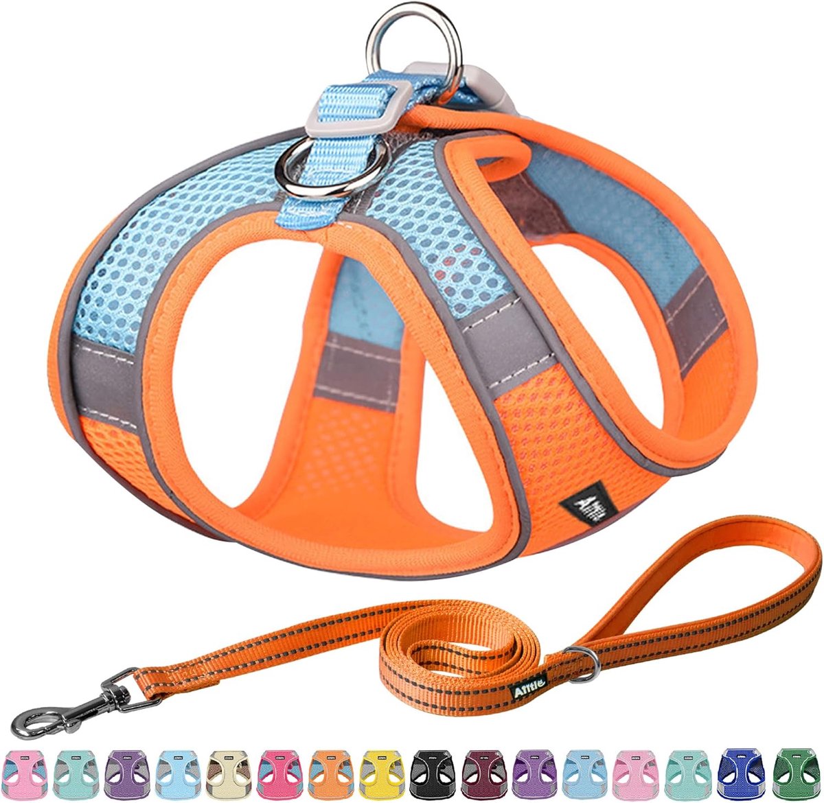 SnelShoppen - Hondenharnas Set voor Kleine en Middelgrote Honden - Verstelbaar, Anti-Trek, Gevoerd Vest met Leash en Zachte Handgreep - Reflecterend,