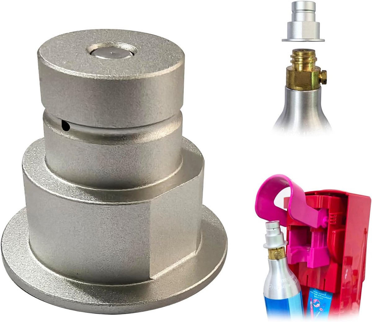 SnelShoppen - Soda Water CO2 Cilinder Quick Connect Switch Adapter Valve TR21-4 voor Terra, DUO, ART, Gaia - Aluminium - Lichtgewicht - Voor Thuisgebr