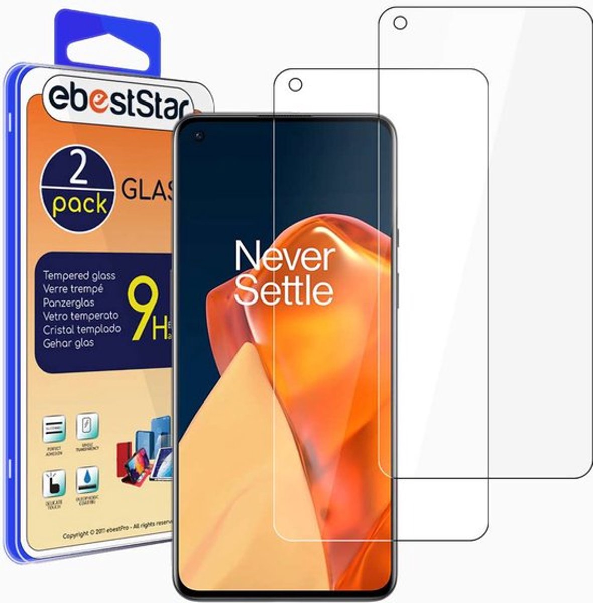 ebestStar - {2 Stuks} Gehard glas geschikt voor OnePlus 9, Screen Protector Cover, Schermbeschermer Tempered Glass