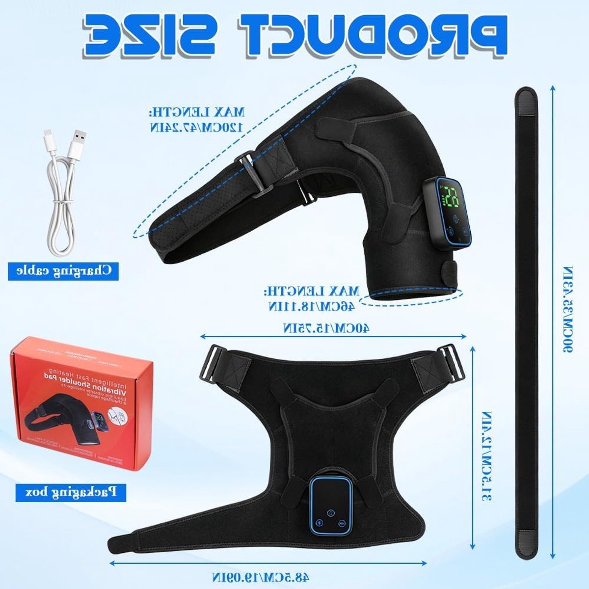Ergonomisch Schoudermassageapparaat met Warmte en 7 Temperatuurinstellingen voor Ontspanning Thuis of op Kantoor, Ideaal voor Spierpijn en Stressverlichting