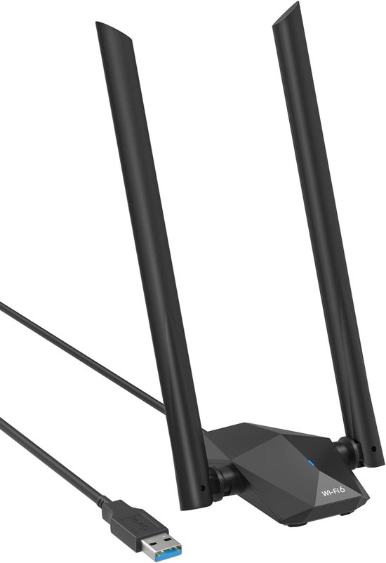 Thijox - AX1800 USB WiFi 6 Adapter voor PC en Raspberry Pi, Dual Band WiFi 6 USB voor Linux en Windows 11/10, Hoogwaardige WiFi Antenne voor Snel en B