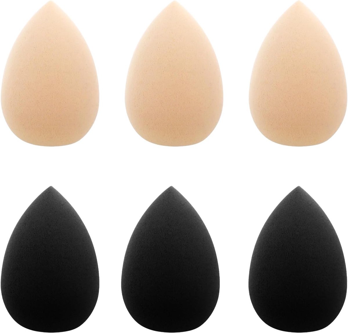 SnelShoppen - Mini Makeup Sponges Set van 6 - Zachte Geperste Make-up Spons voor Gezicht en Lichaam - Perfect voor Foundation, Poeder en Concealer - V