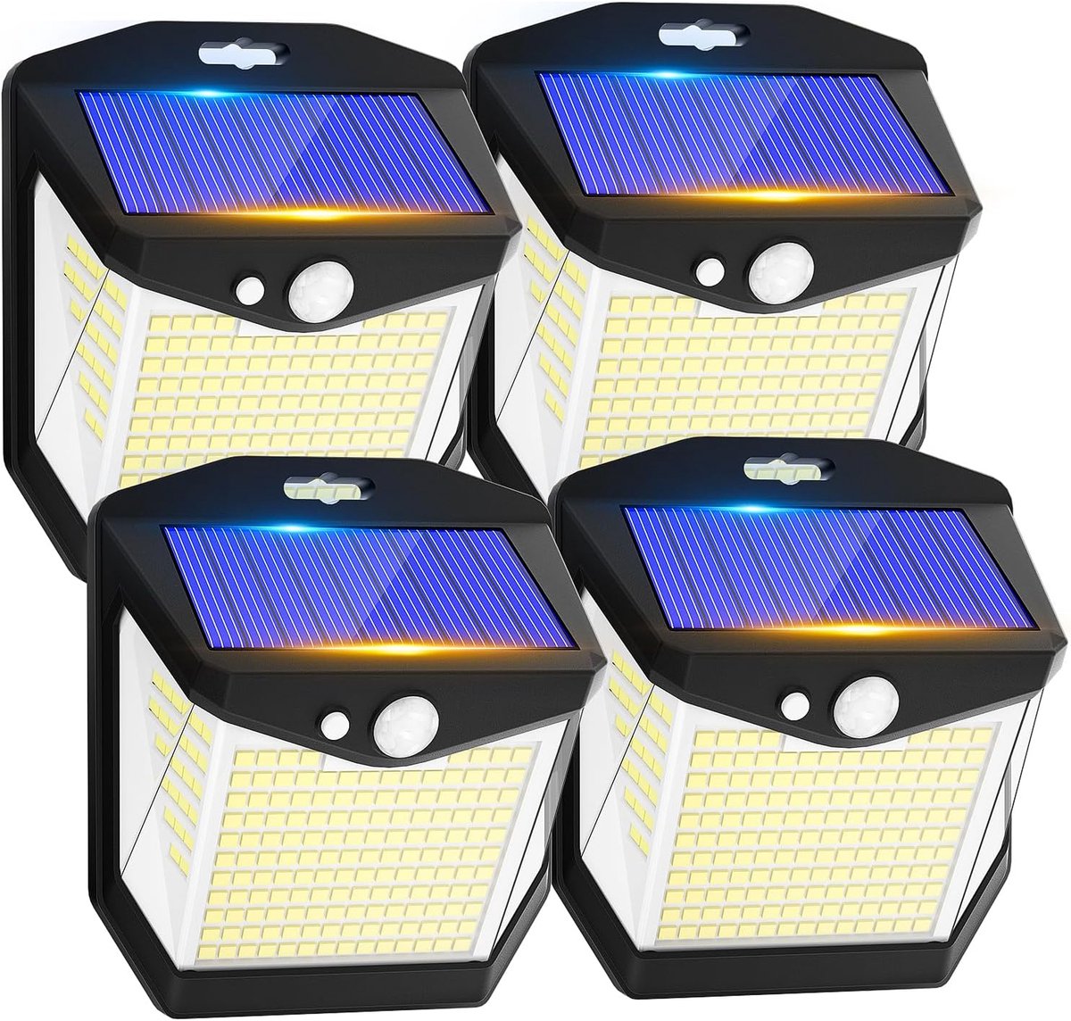 SnelShoppen - Lampe Solaire Outdoor met Bewegingssensor - 248 LED Solar Lamp IP65 Waterproof 270° Verlichting Draadloze Beveiligingslamp Wandlamp Buit