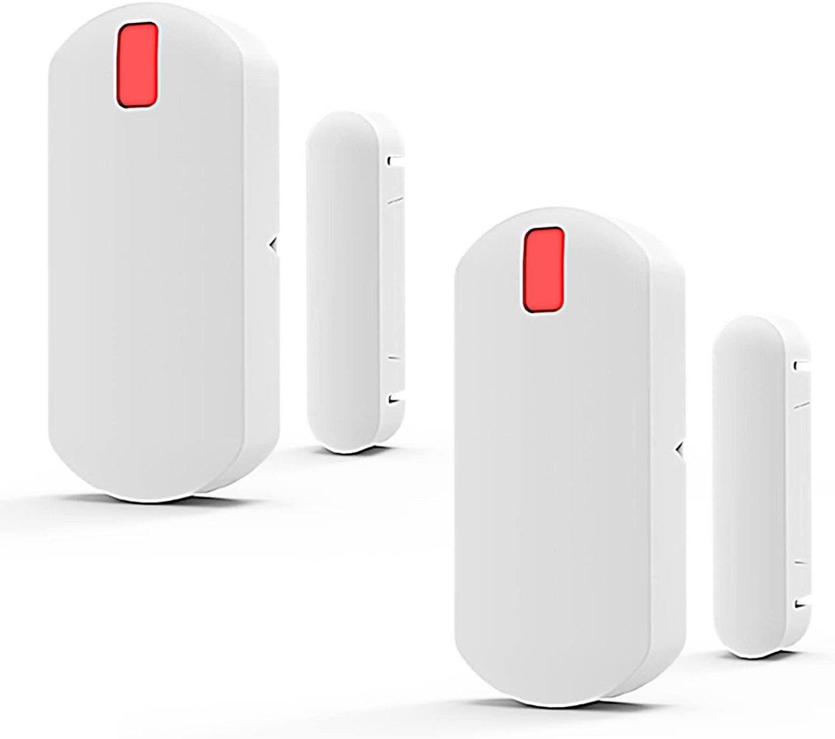 SnelShoppen - 2-delige Raam- en Deuringangssensor voor WiFi Beveiligingssysteem, Compatibel met YX-800, Draadloze Veiligheidssensoren, Kleur: Wit, Voo