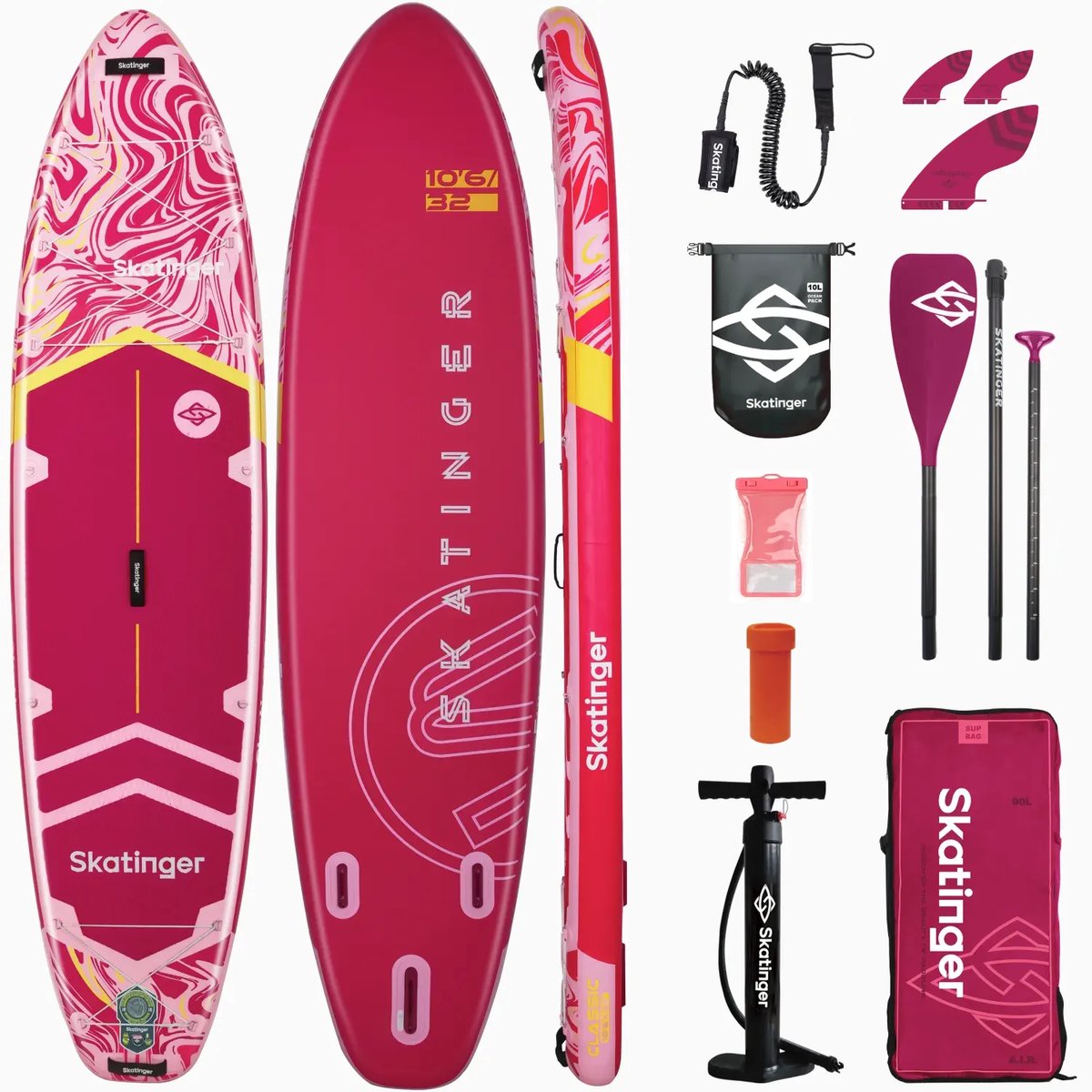 Skatinger Prana 320 Pink 320x81x15 (Allround) SUP Board