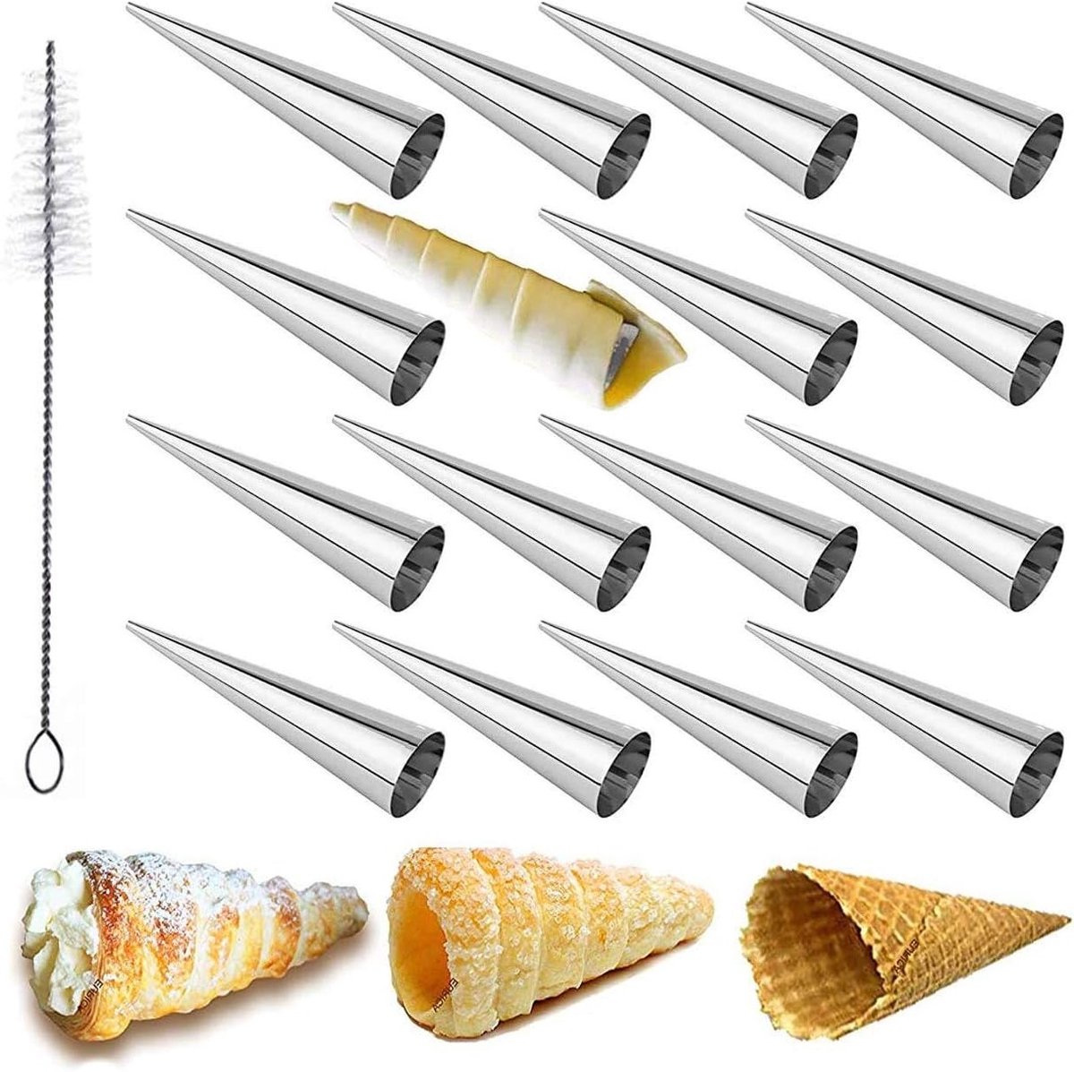 30 Stuks RVS Mallen voor Roomhoorns en Croissants - Ideaal voor Cannoli, IJs en Gebak