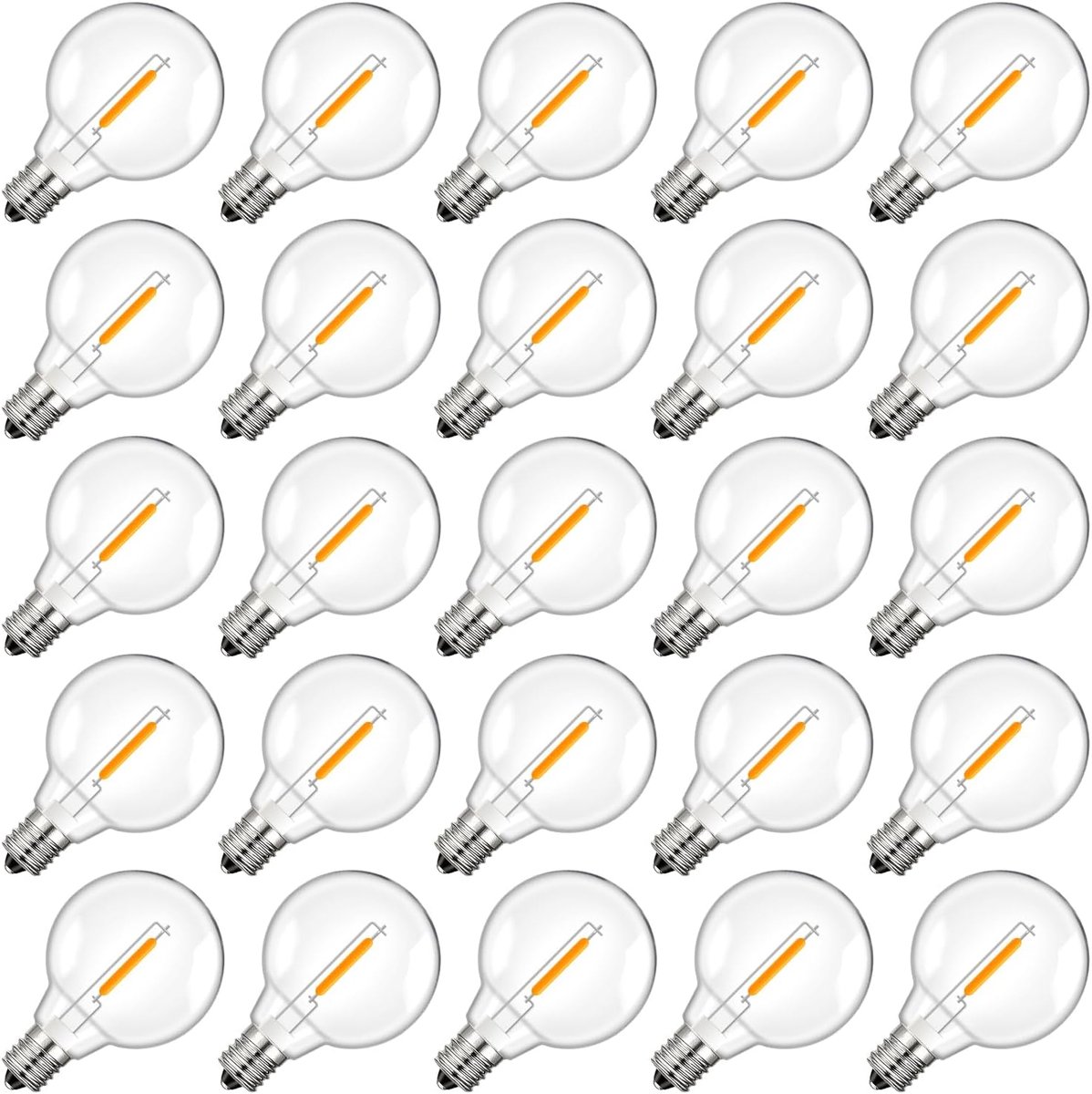 SnelShoppen - 25 E12 G40 Solar LED Lichten - 2700K Warm Wit - Energiezuinige, Schokbestendige en Waterdichte Solar Sfeerlampen voor Feest, Tuin, Patio