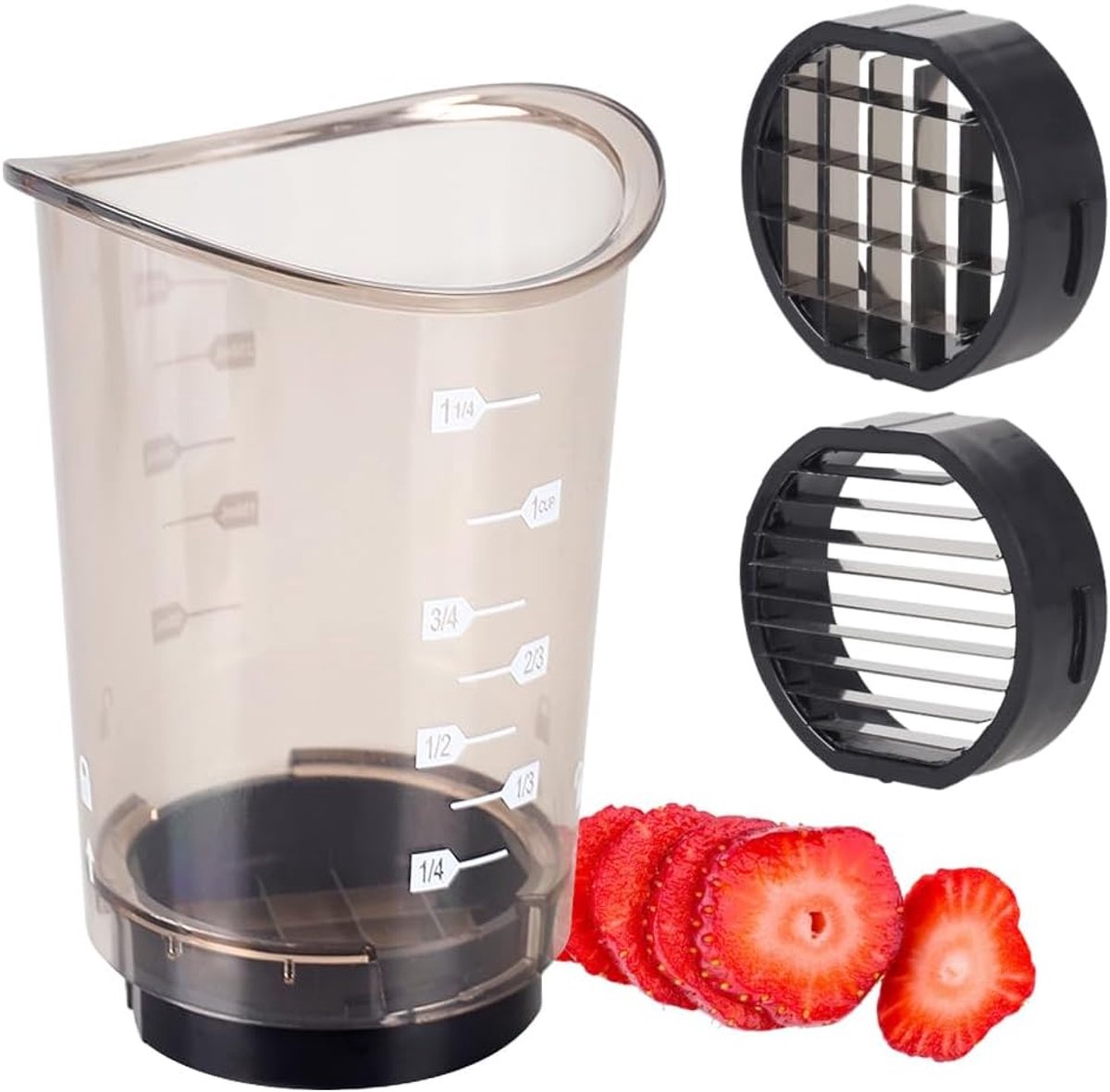 SnelShoppen - Fruit Snijdapper, Creatieve Aardbei/Banaan Cutter met Drukplaat, Verwijderbare Fruit Snijder voor Groenten, Fruit Salade, Eieren, Druive