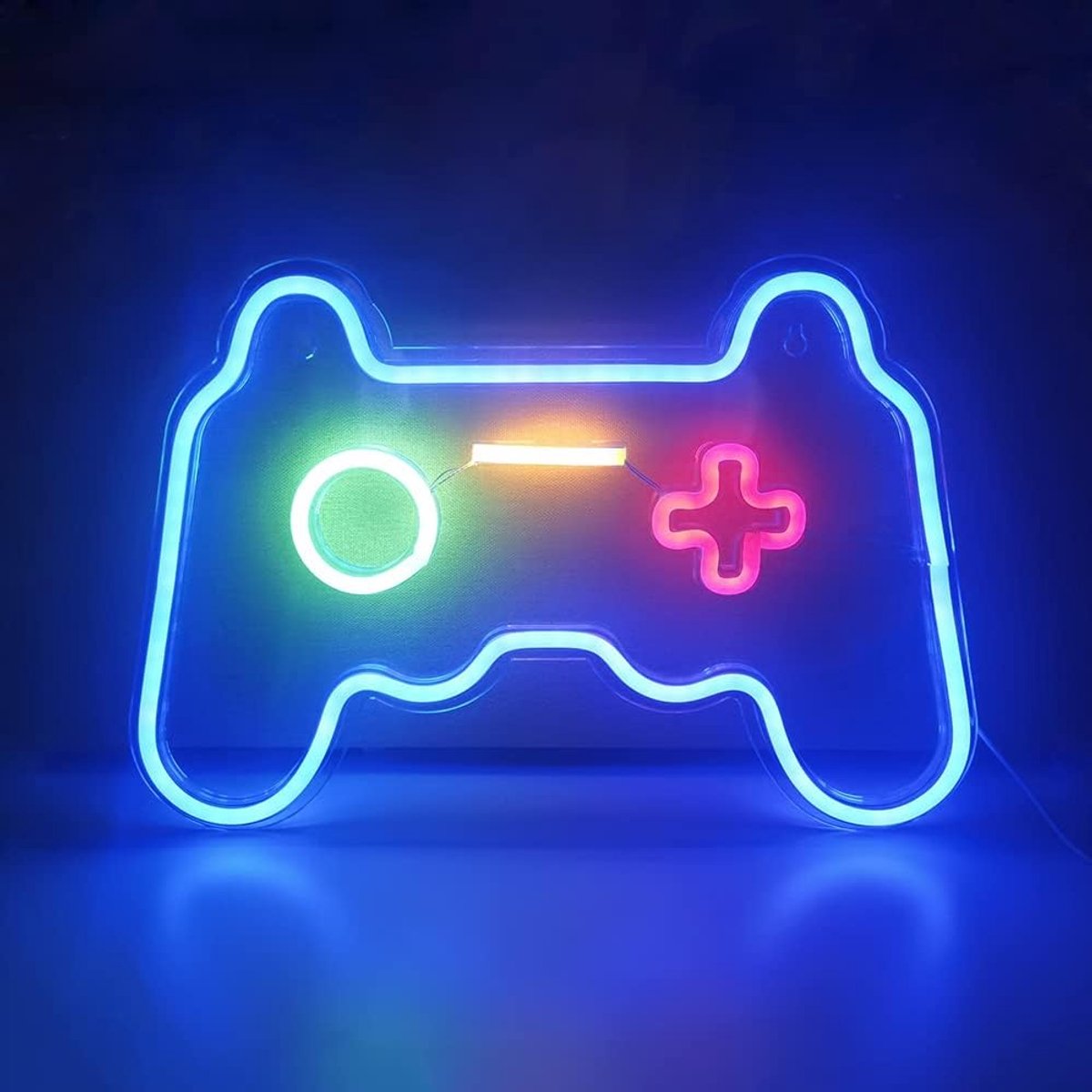 SnelShoppen - LED Gamepad Controller Licht - Neon Wanddecoratie - 3D Playroom Verlichting - 40x28 cm - Voor Jongens Slaapkamer en Gaming Party