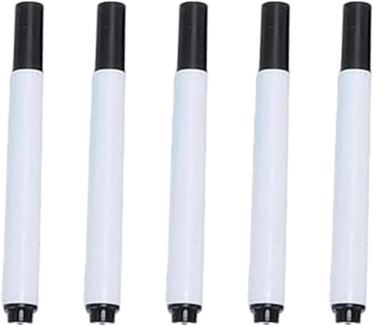 SnelShoppen - Pack van 5 Permanente Marker Pennen Waterproof Sneldrogend Zwart 1-2mm Vlekbestendig voor Karton, Keramiek, Glas, Hout, Metaal
