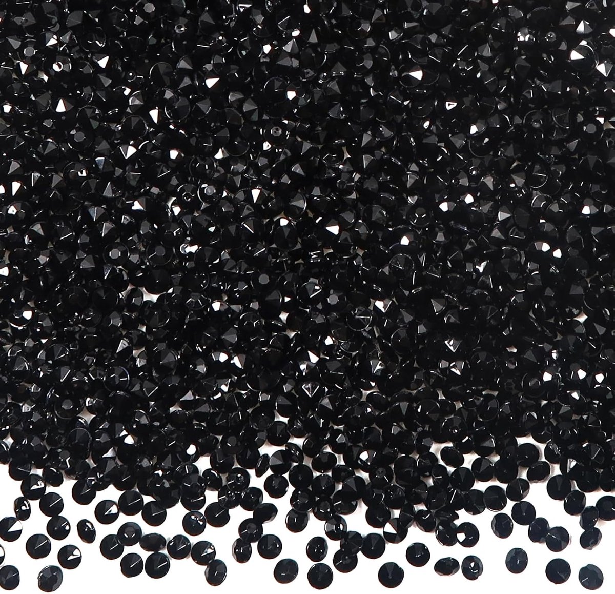 SnelShoppen - 5000 Stuks Zwarte Acryl Kristallen Diamanten 3mm - Rhinestones voor Tafel Decoratie, Vaas Versiering, Feest, Bruiloft, Evenementen