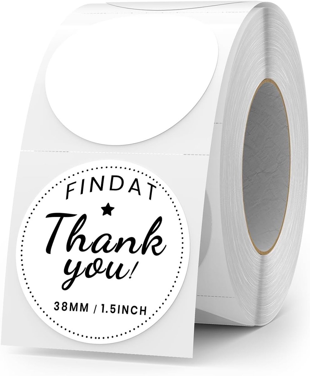 SnelShoppen - 500x Zelfklevende Thermische Labels Rond 38mm - Waterdicht Vinyl - Perfect voor Kantoor, Verpakking, QR Codes - Inktloze Printer Compati