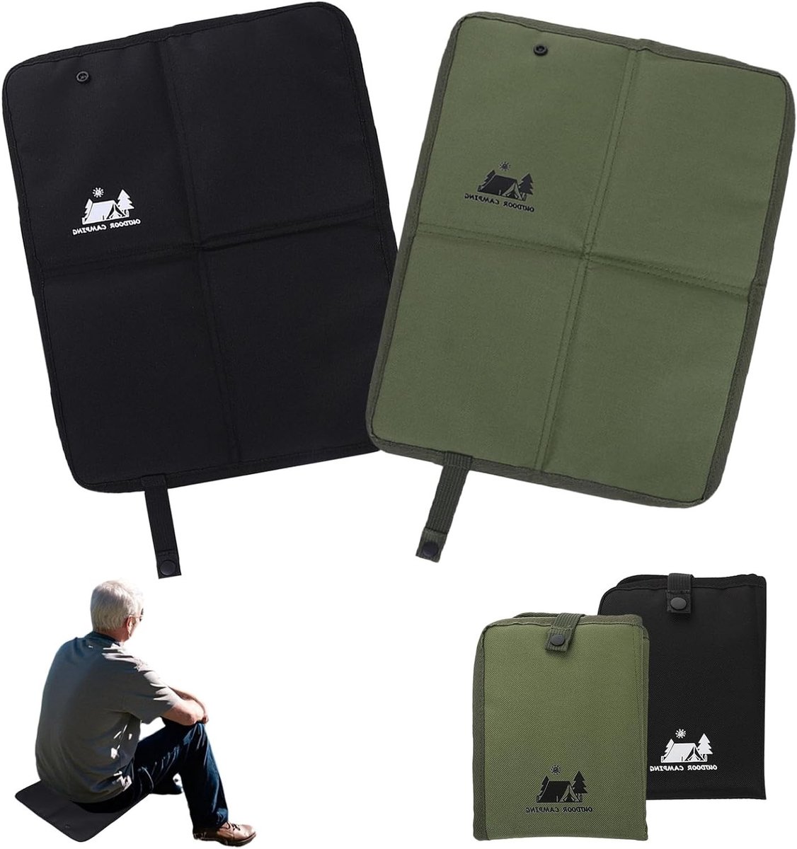 Set van 2 Vouwbare Campingvloermatten, Waterdichte Zitkussens voor Kamperen, Picknicken en Hiken, Ideaal voor Reizen en Buitenactiviteiten