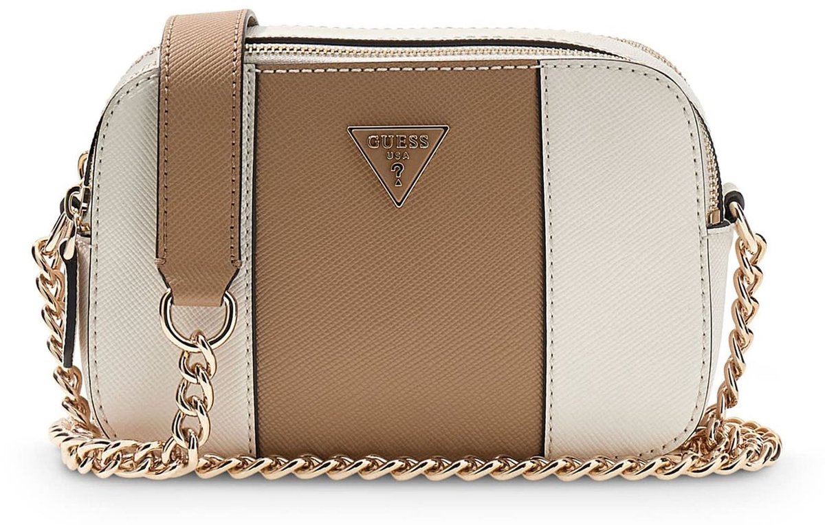 GUESS schoudertas Noelle II Crossbody Camera Bag Cream White / Beige veelkleurig