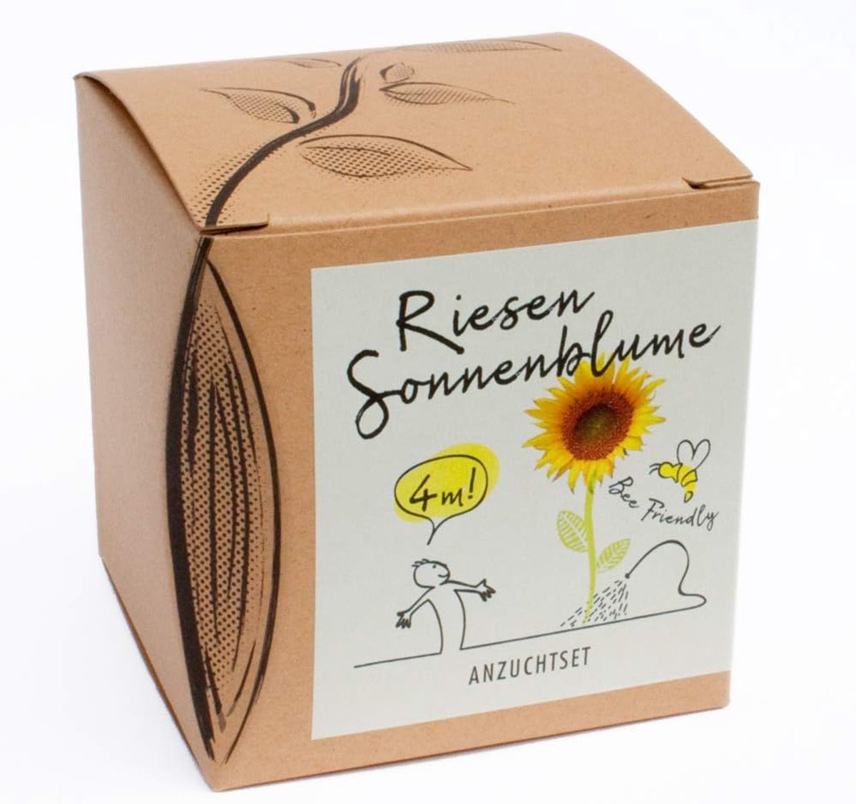 SnelShoppen - Gift Grow Kit Giant Sunflower - 10 Zaden Gigantische Zonnebloem, Biologisch, Inclusief Kokos Pot en Handleiding, Perfect voor Tuin en Bu