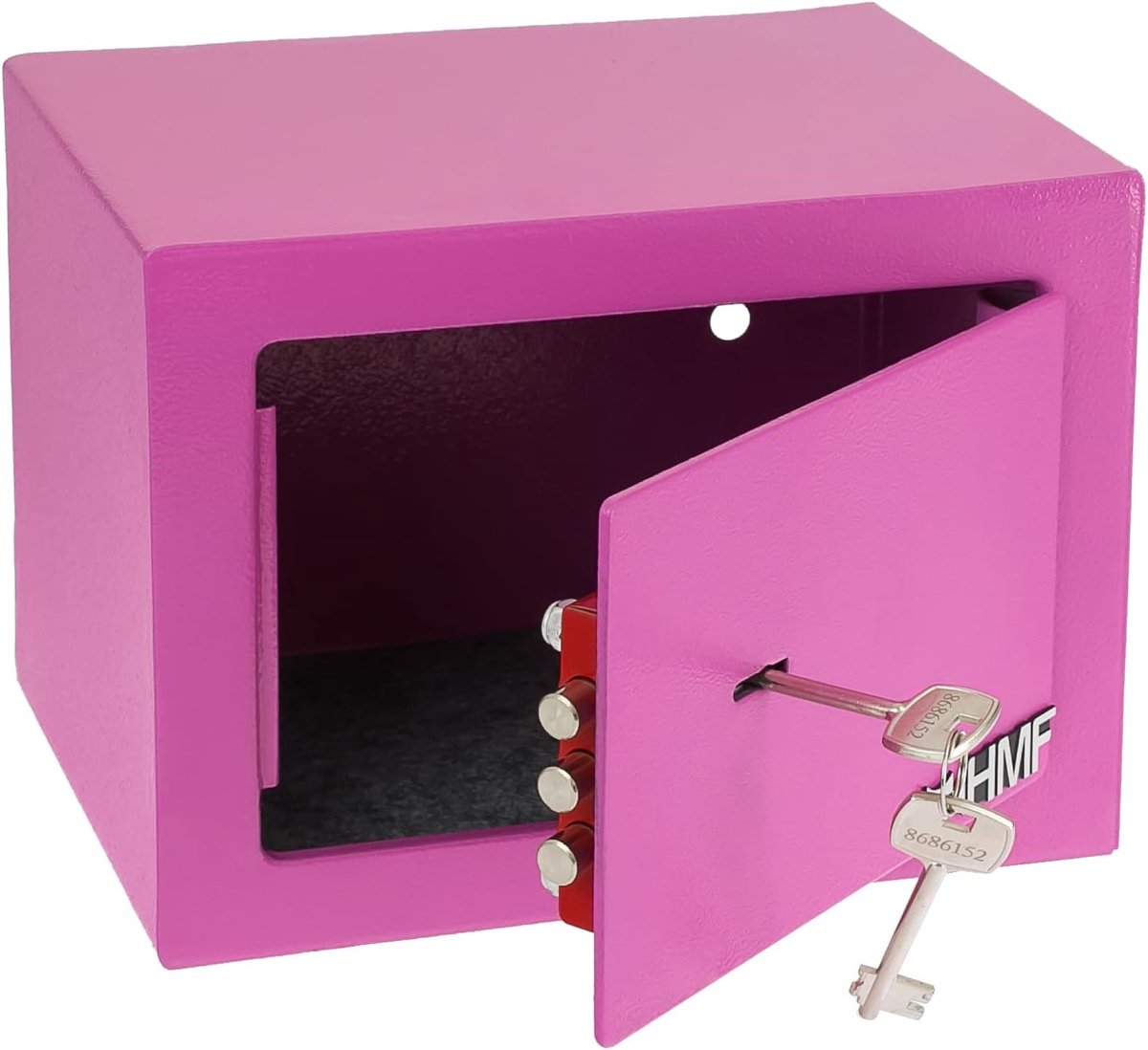 SnelShoppen - Mini Kluis met Sleutel - 23x17x17 cm - Roze Meubelkluis voor Geld, Waardevolle Voorwerpen en Documenten - Ideaal voor Thuis, Hotels en W