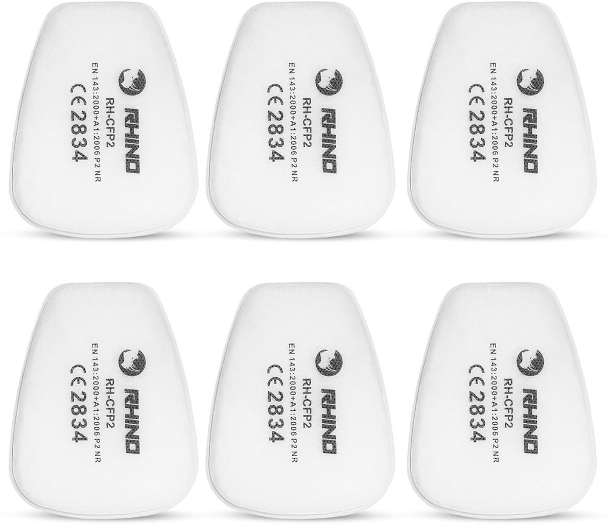 SnelShoppen - 6x Fijnstof Katoenen Filters voor Stofmaskers - Effectieve Bescherming bij Schilderen, Bouwwerkzaamheden en Chemische Stoffen - Ergonomi