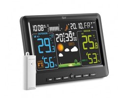 SnelShoppen - LIORQUE Meteo Station - Weerstation met Digitale Weergave, Temperatuur, Luchtvochtigheid, Barometer, Zwart - Ideaal voor Thuis, Tuin, Ca